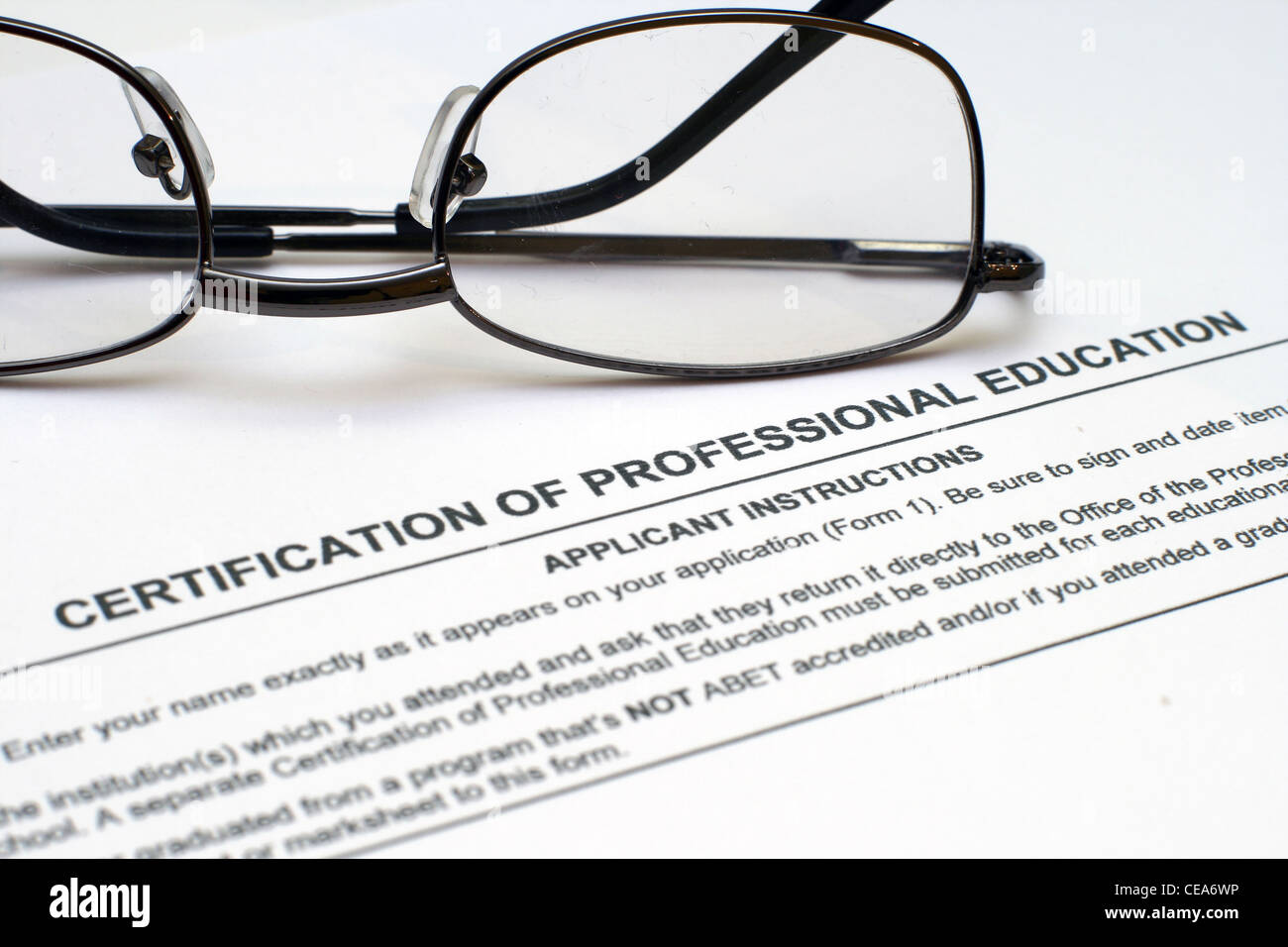 La certificazione della formazione professionale Foto Stock