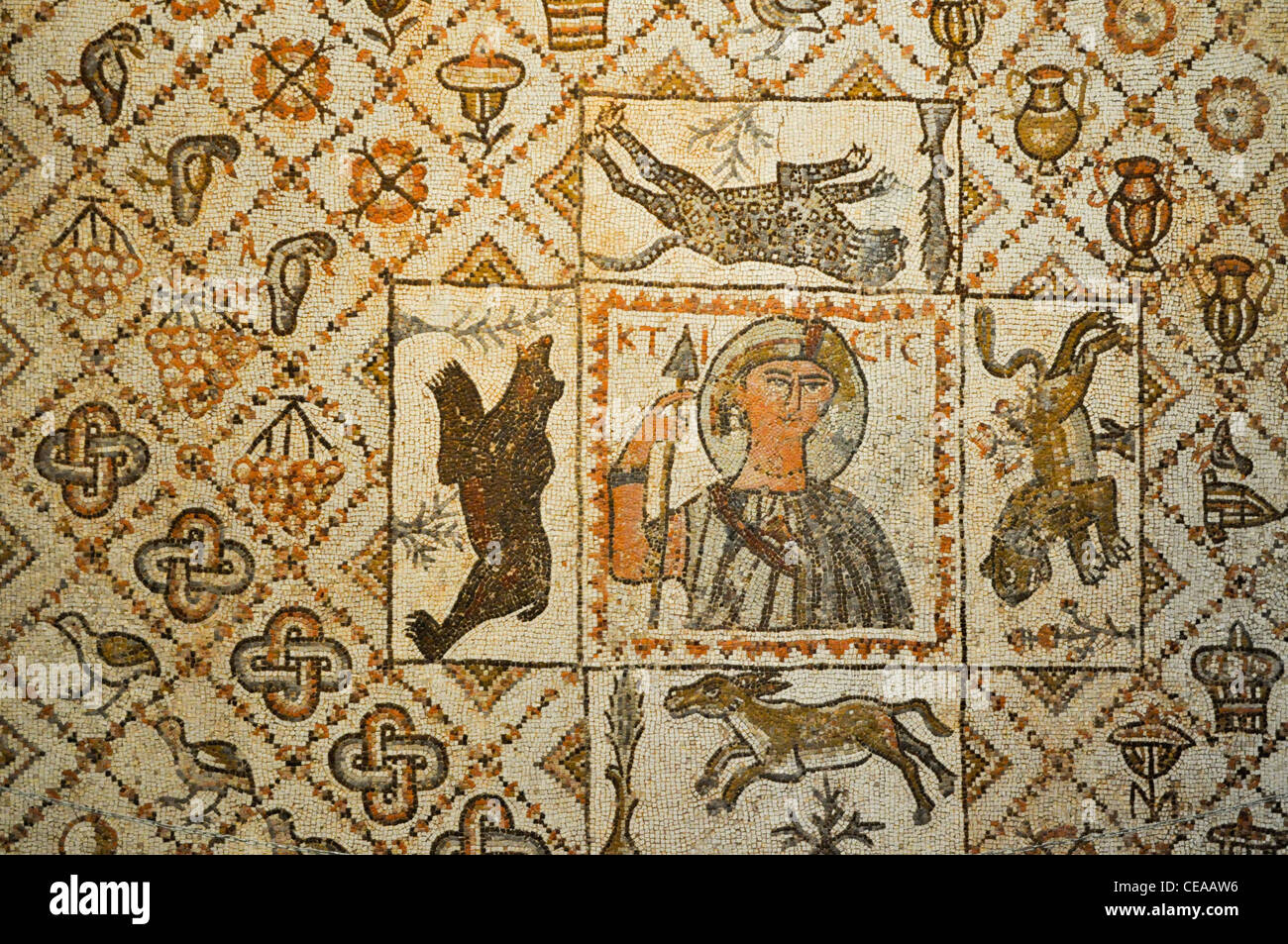 Mosaici bizantini in Beiteddine palazzo presidenziale, Libano Foto Stock