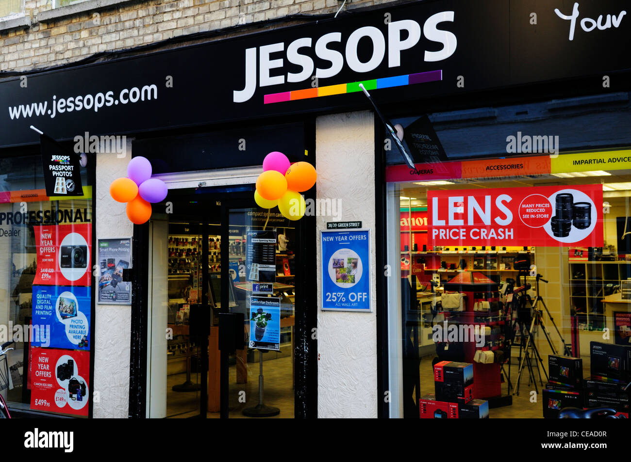 Fotocamera Jessops Shop, Cambridge, Inghilterra, Regno Unito Foto Stock