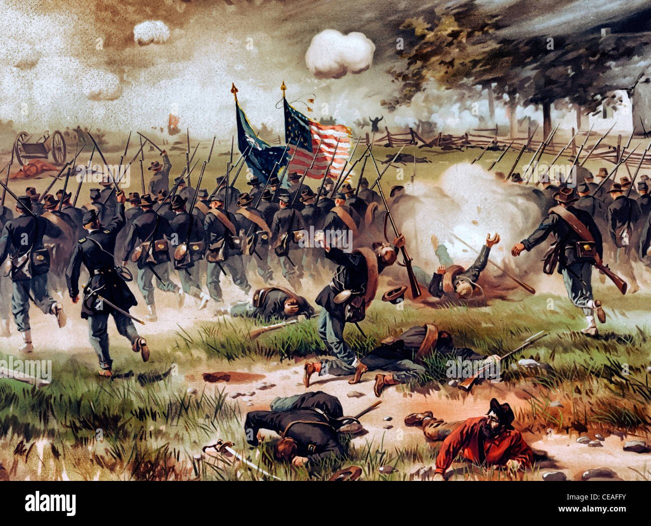 Battaglia di Antietam - USA GUERRA CIVILE 1862 Foto Stock