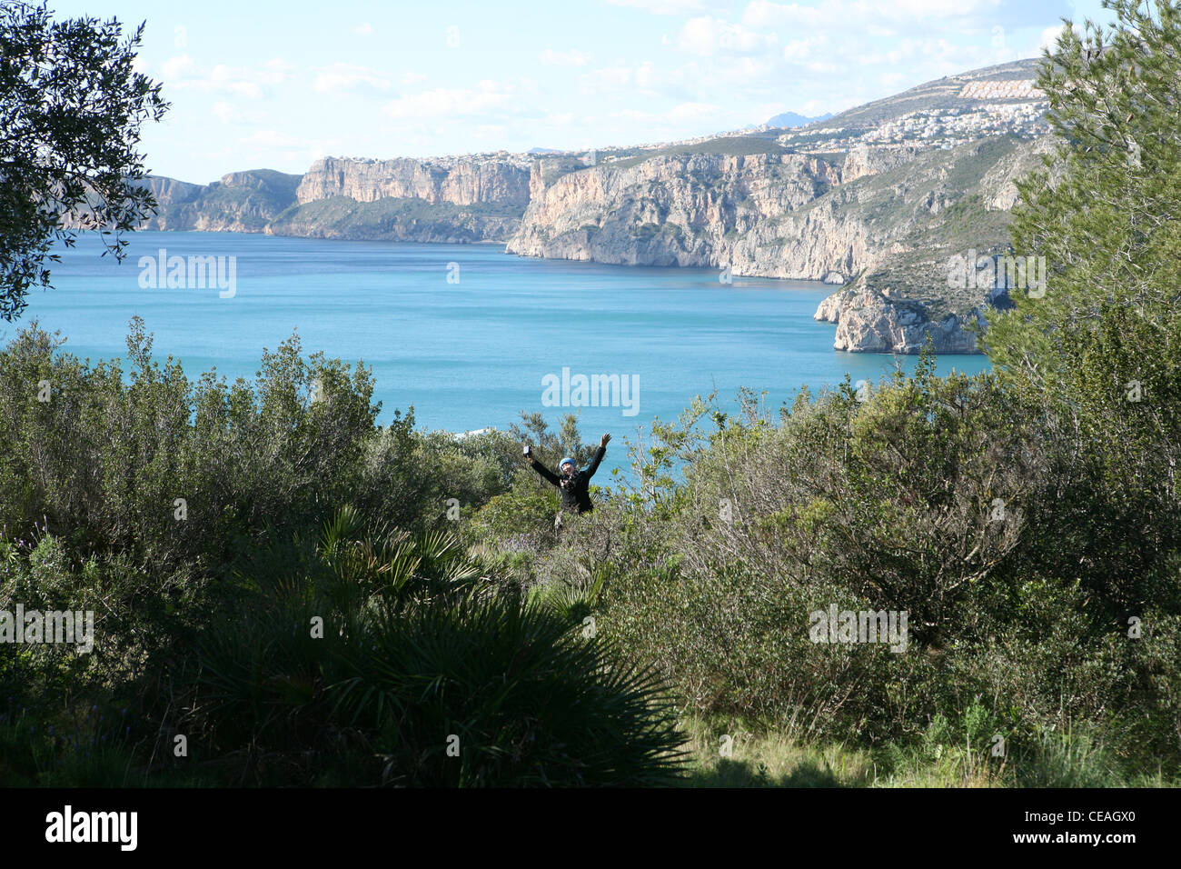 Costline vicino a Cap de la Nau vicino Xabia Javea Costa Blanca Spagna Levante Foto Stock