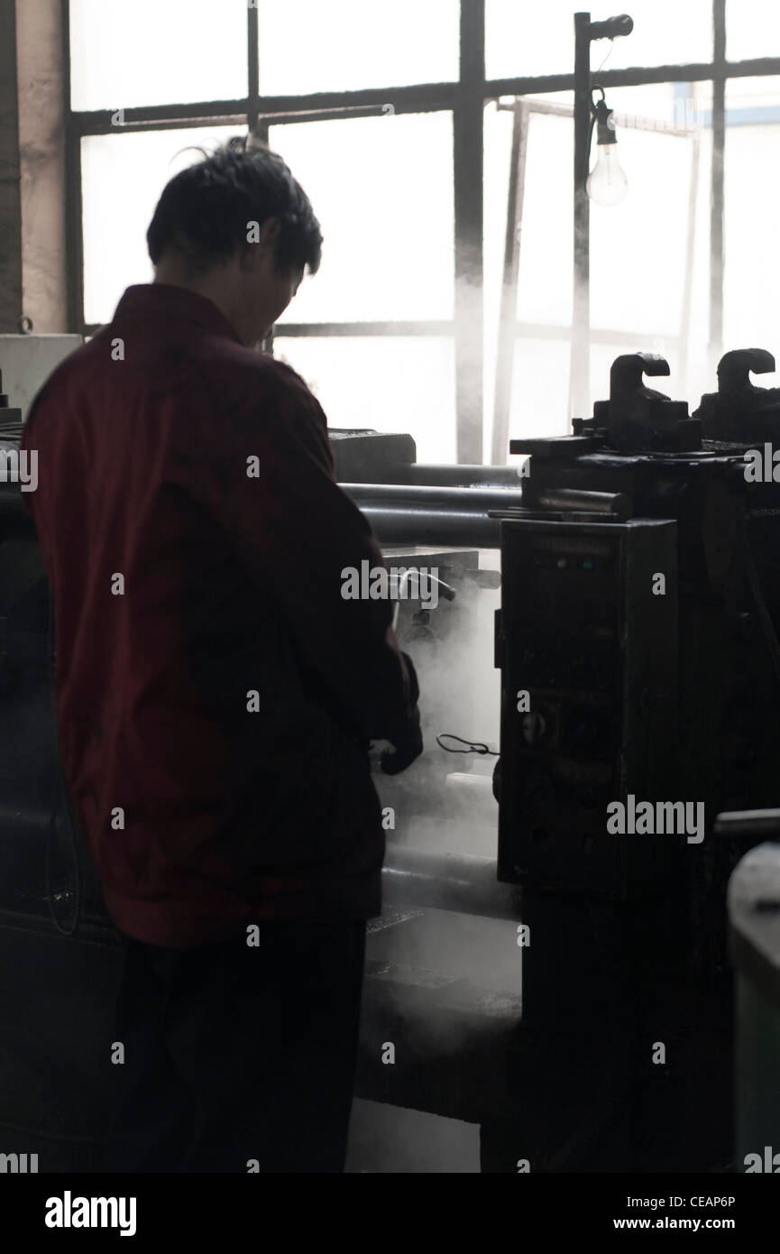 Fonderia di Alluminio, industria tecnologica, Hebei, provincia di Hebei, Cina, Asia. Foto Stock