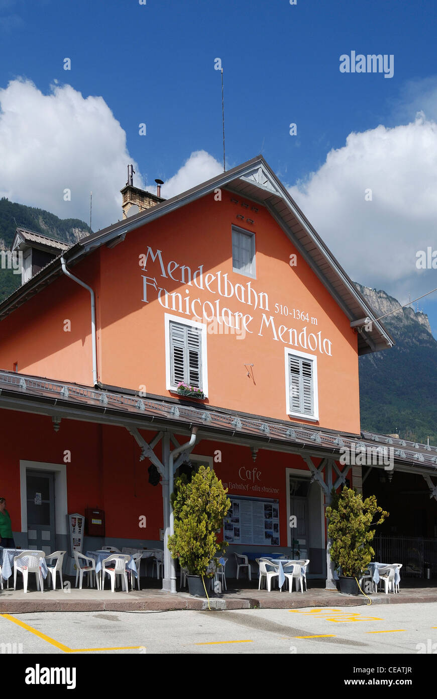 Funicolare della Mendola di Caldaro in Alto Adige. Foto Stock