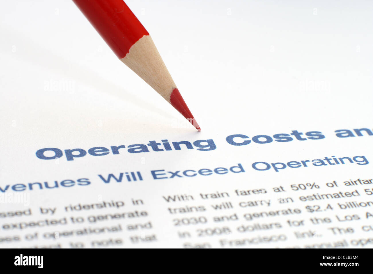 costi operativi Foto Stock