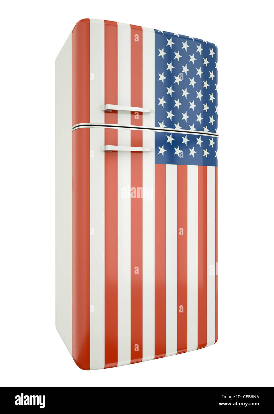 Noi bandiera frigo. 3D render. Foto Stock