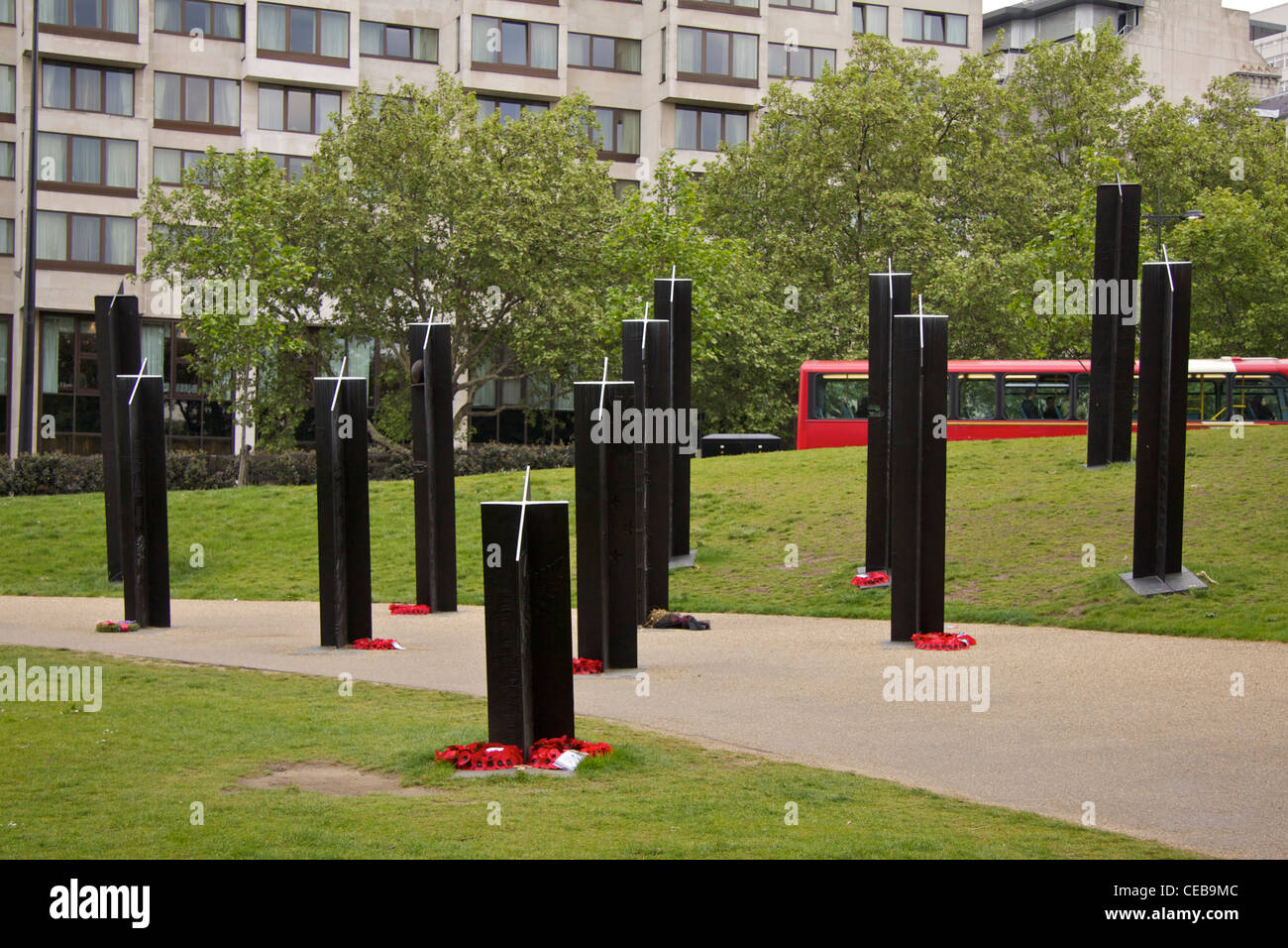 Nuova Zelanda War Memorial dedicato alle vittime della guerra di Nuova Zelanda nella prima e nella seconda guerra mondiale a Hyde Park Corner Foto Stock