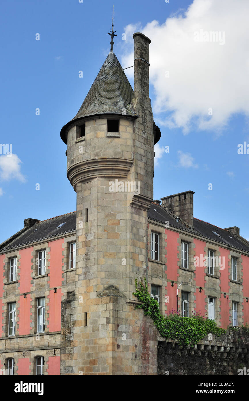 La torre Tour d'Auvergne a Quimper, Finistère Bretagna, Francia Foto Stock
