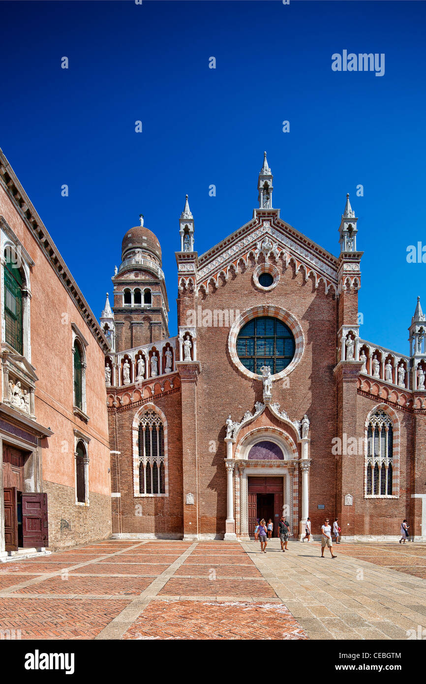 La facciata della chiesa della Madonna dell'Orto, Cannaregio, Venezia, Italia Foto Stock