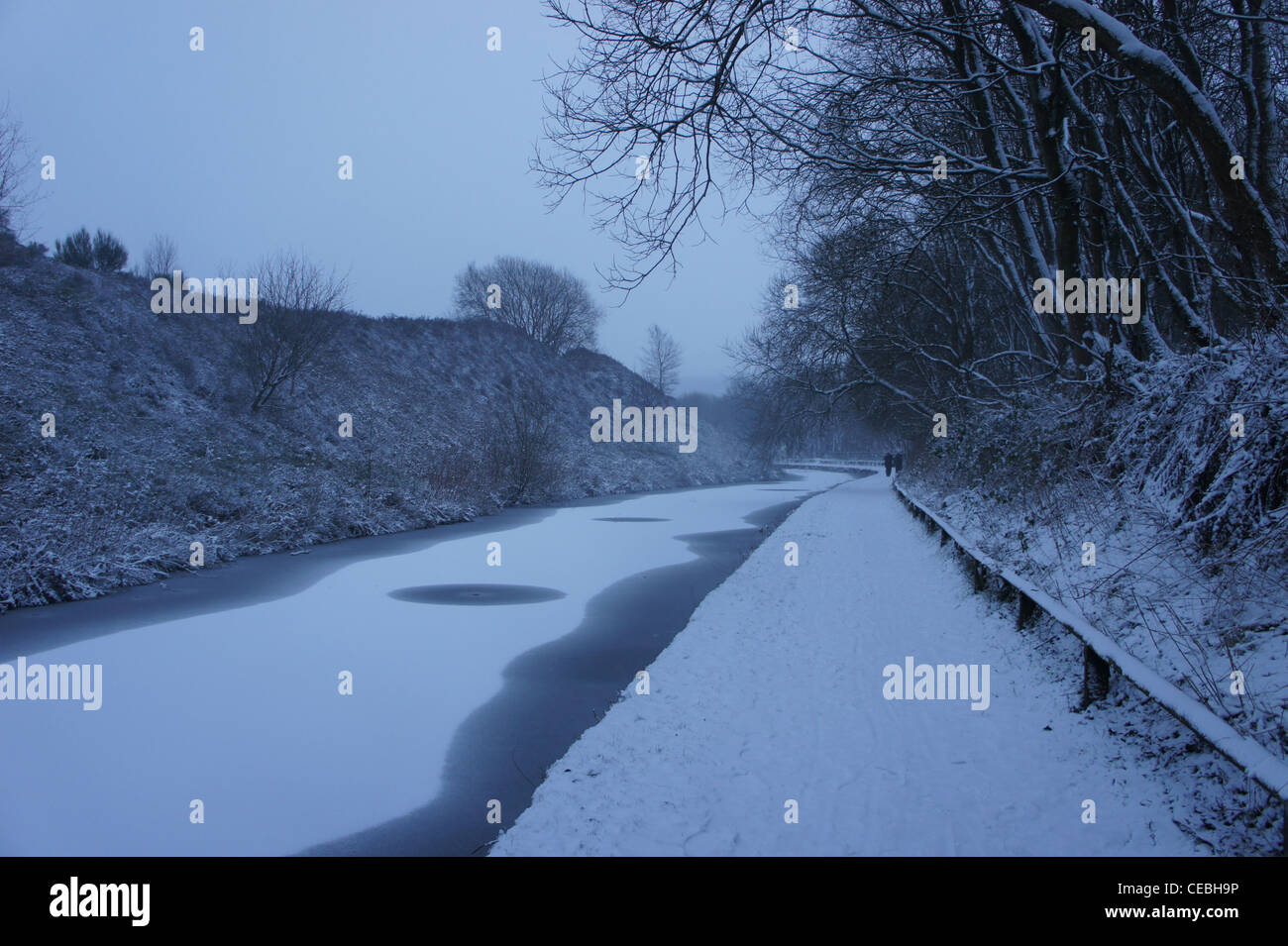 SONY DSC , Iced su canal, Marsden West Yorkshire Foto Stock