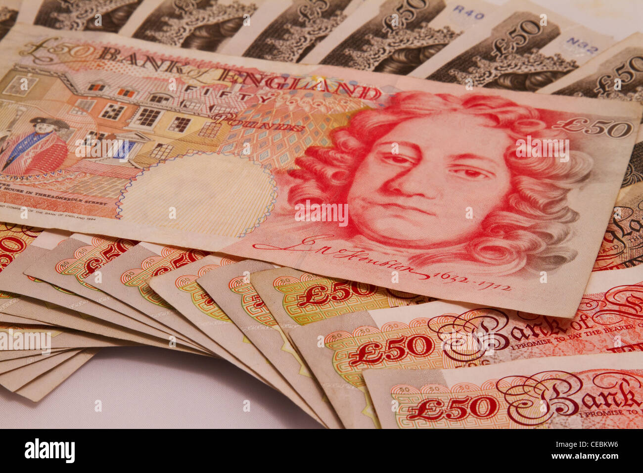 Cinquanta Pound note Foto Stock
