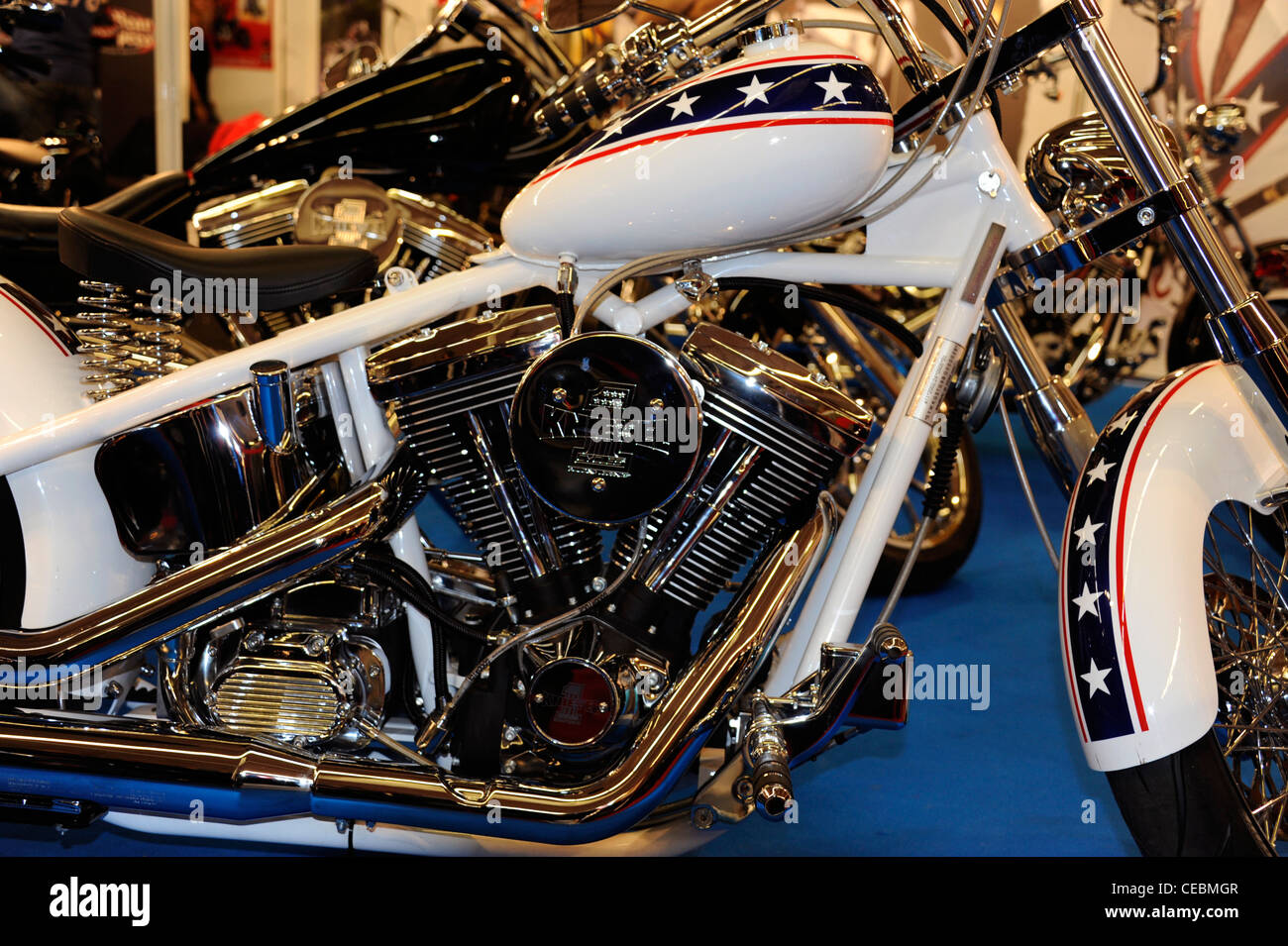 Knievel il trinciapaglia,Harley-Davidson Motor,Parigi Motorcycle Show, Francia Foto Stock