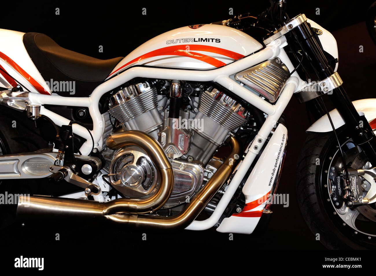 Outerlimits,Custom DUB prestazioni,Harley-Davidson Motor,Parigi Motorcycle Show,Francia Foto Stock