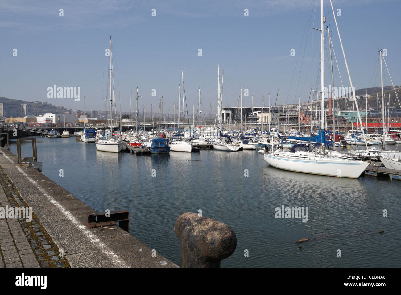 Swansea Marina sul fiume Tawe Wales UK Foto Stock