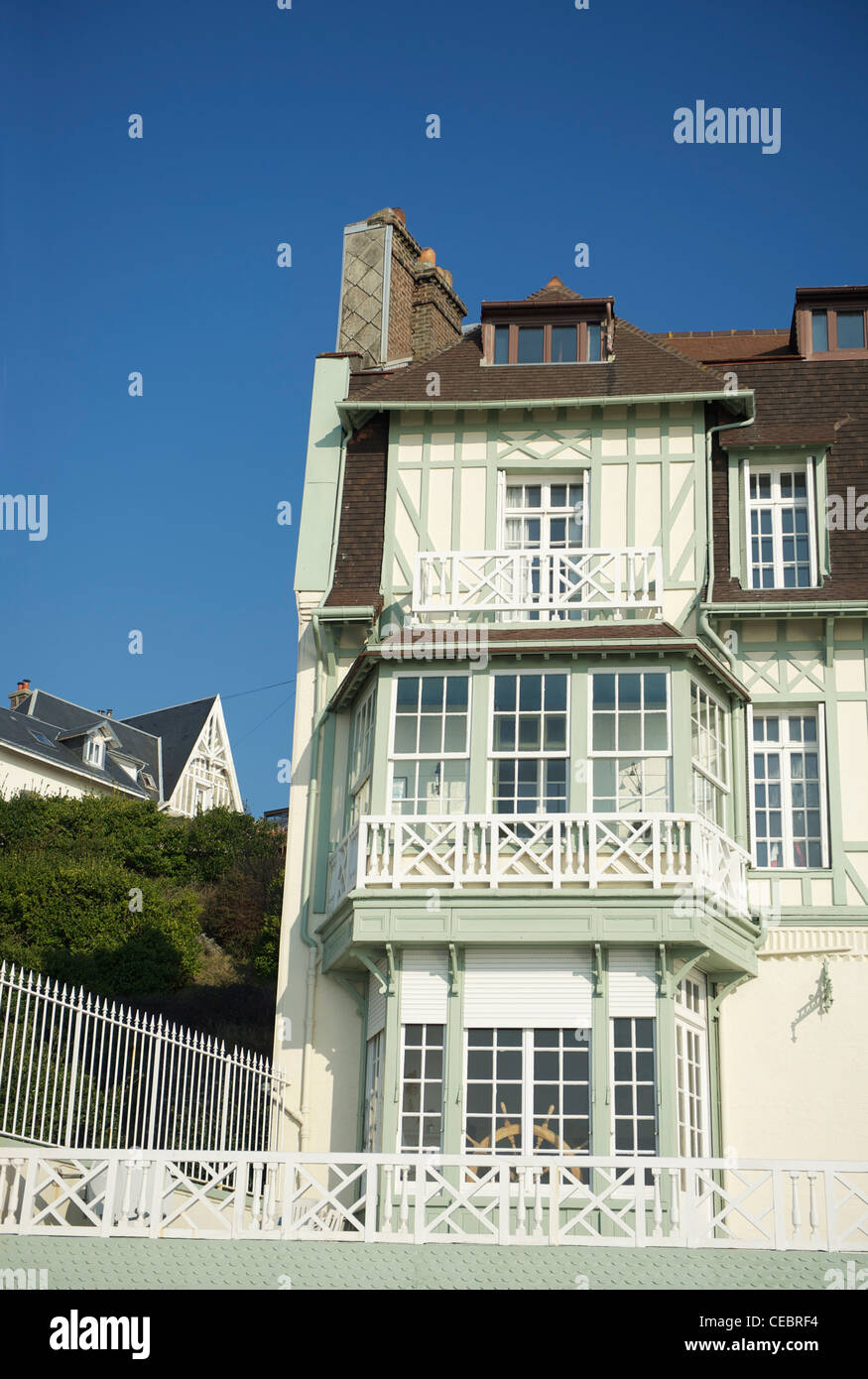 Anglo-normanna home lungo Boulevard Albert Premier in città sul mare e il porto di Le Havre, Normandia, Francia Foto Stock