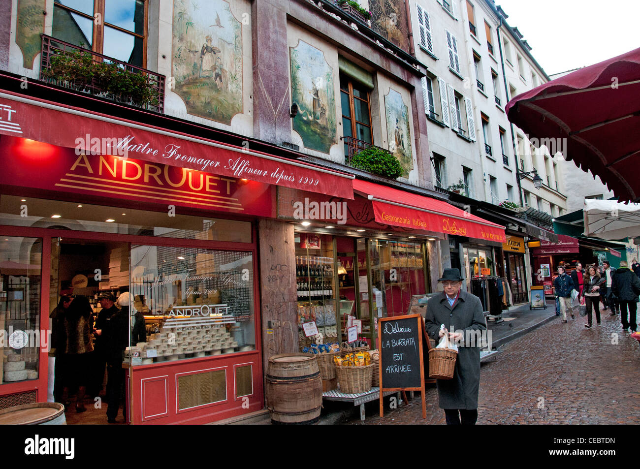 Parigi Francia Androuet maestro casaro traiteur Monge rue Mouffetard Foto Stock