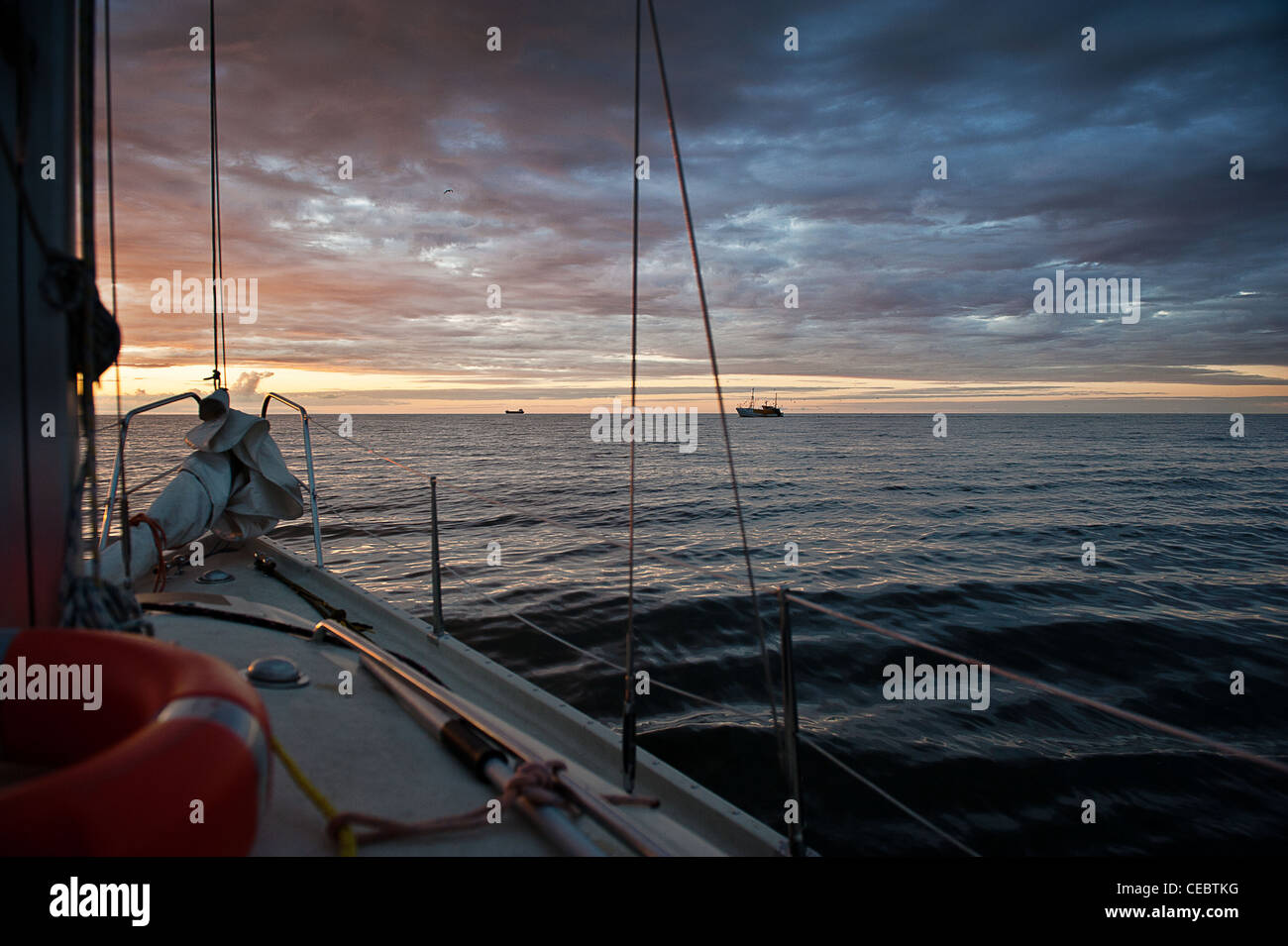 Bel tramonto, Mar Baltico, Polonia. Foto Stock