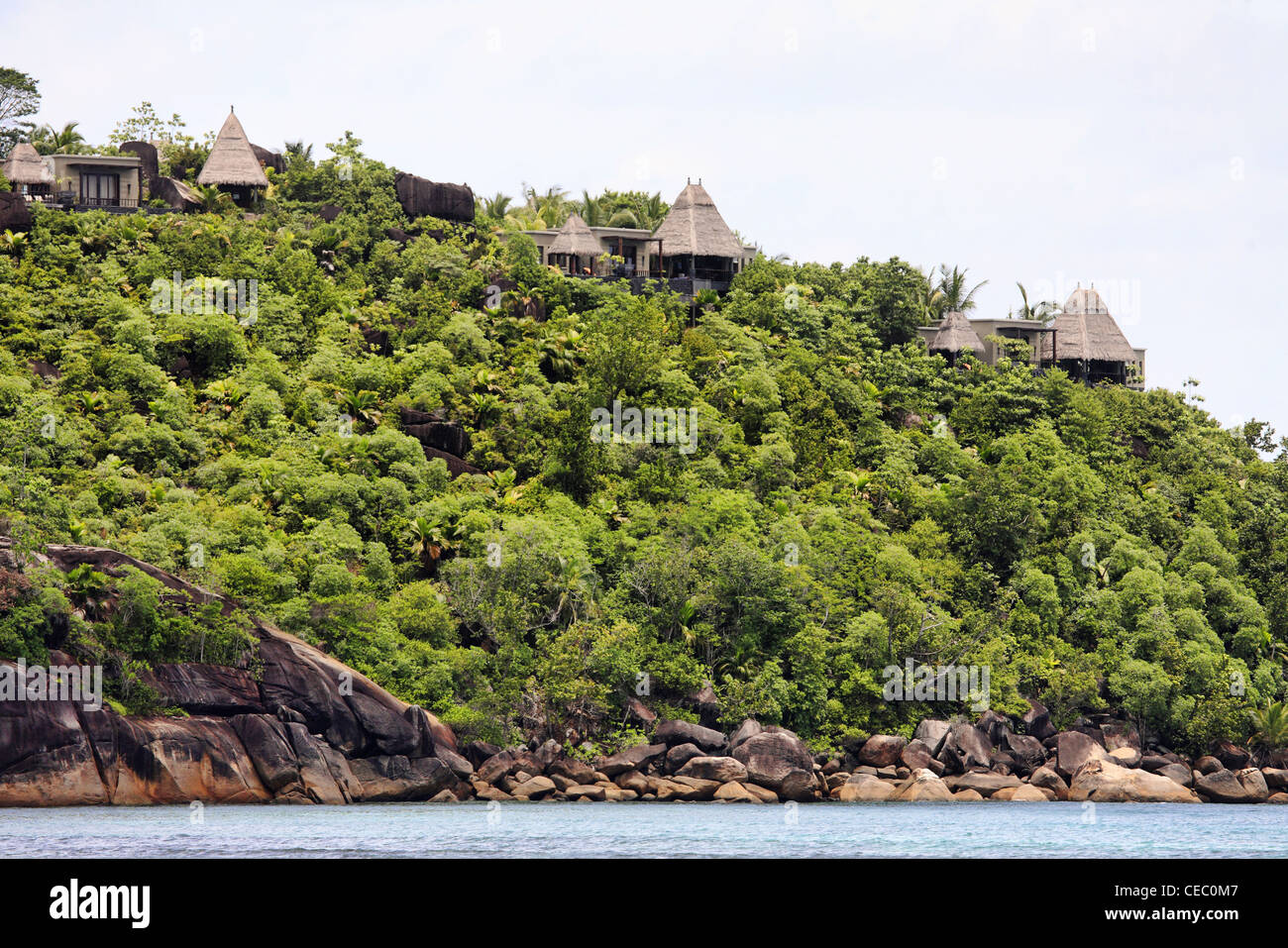 Hiden hotel alle Seychelles Foto Stock