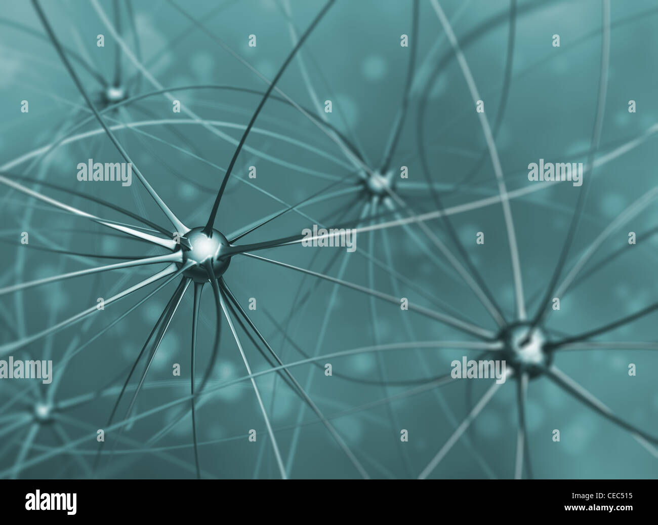 3D illustrazione del cervello umano a celle - i neuroni Foto Stock