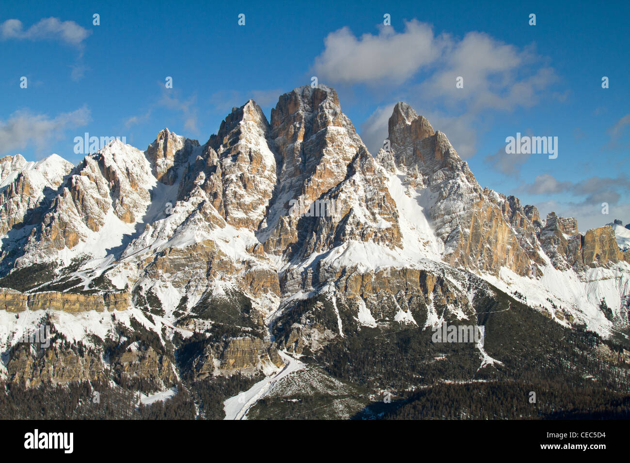 Monte Cristallo visto dal Faloria a Cortina d'Ampezzo, Dolomiti , Italia Foto Stock