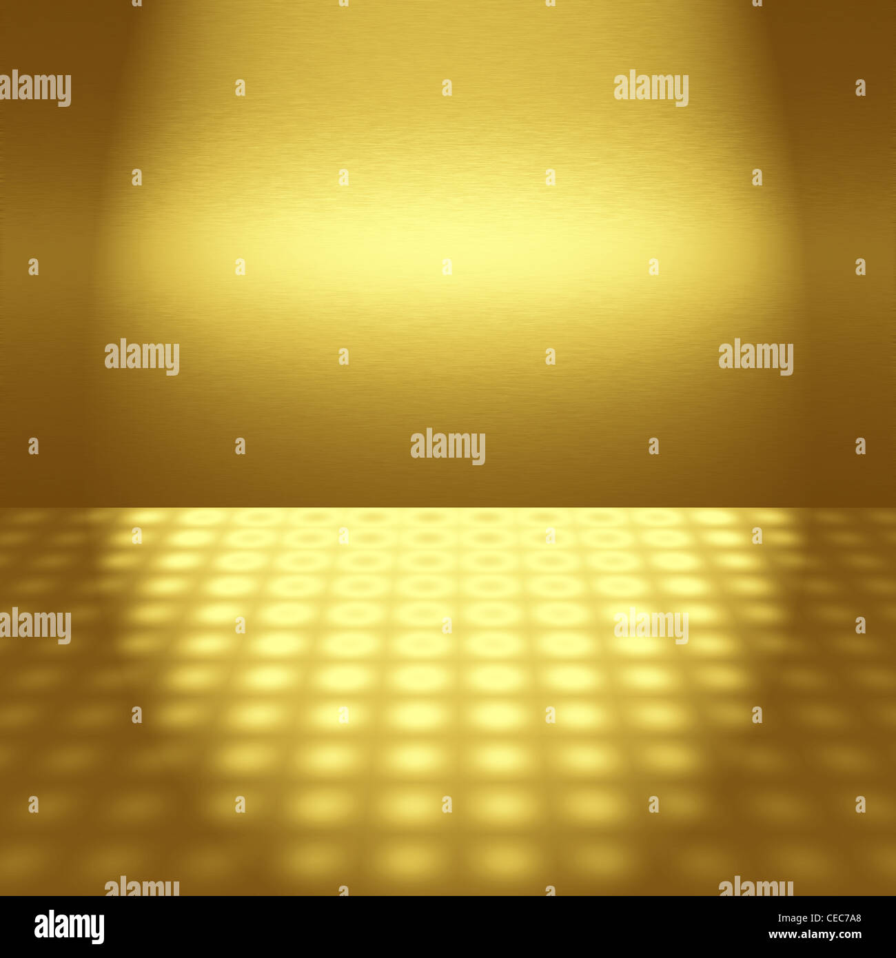 Oro vuota discoteca scena con un fascio di luce - Per inserire del testo o il design Foto Stock