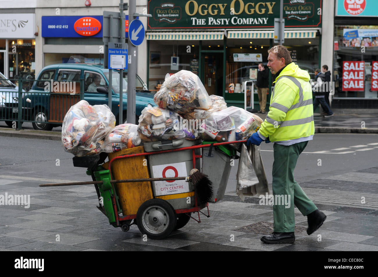 Consiglio street cleaner Foto Stock