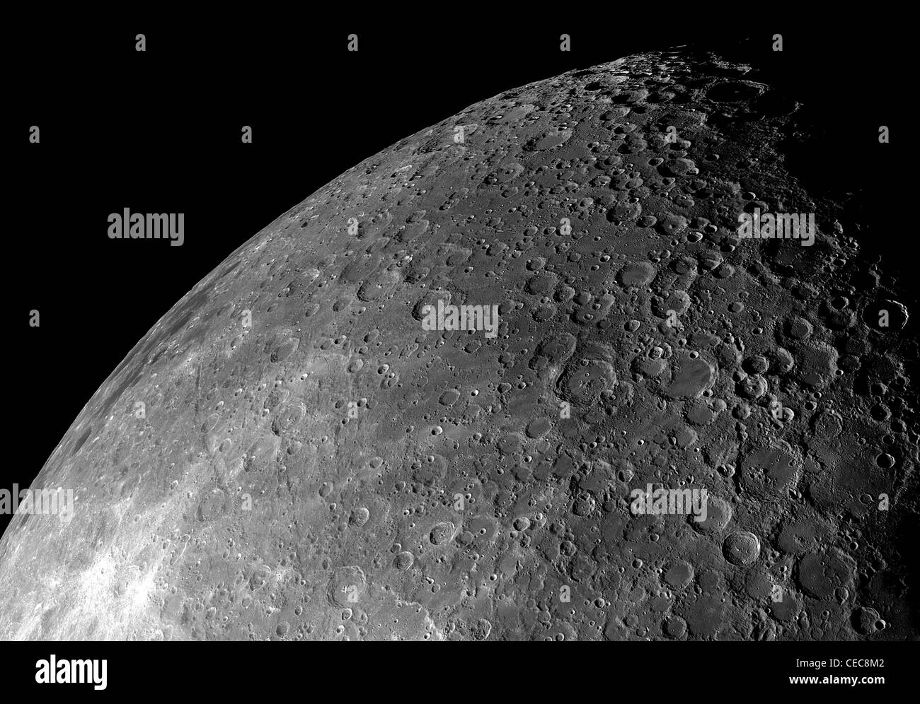Alta risoluzione mosaico di lunar polo sud regione. Foto Stock
