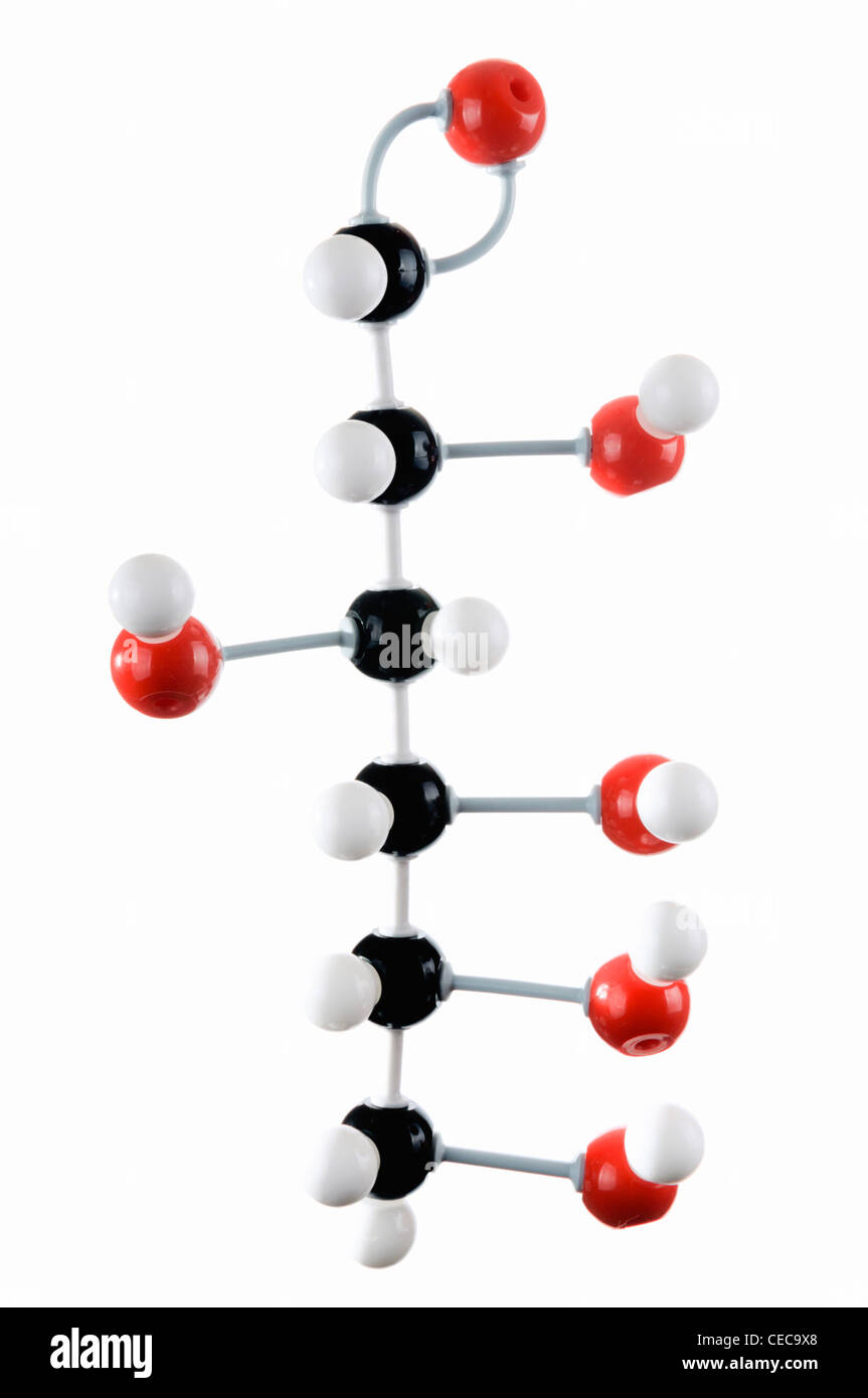 Il modello molecolare del glucosio Foto Stock