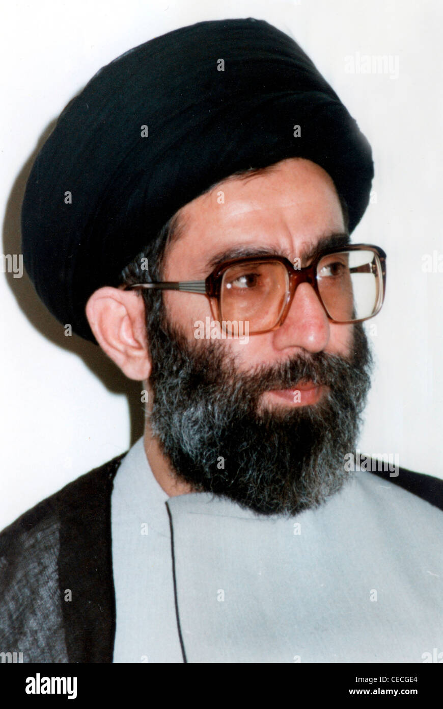 L Ayatollah Seyyed Ali Khamenei * 17.07.1939: ritratto della religione leader dell'Iran di 1986. Foto Stock