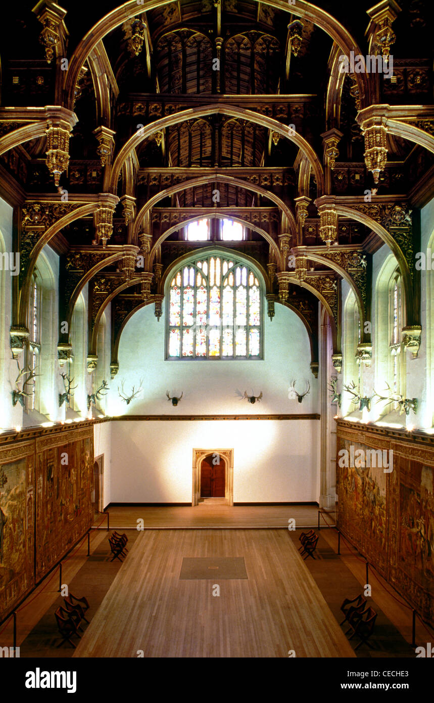 La Grande Hall di Hampton Court Palace, Regno Unito Foto Stock