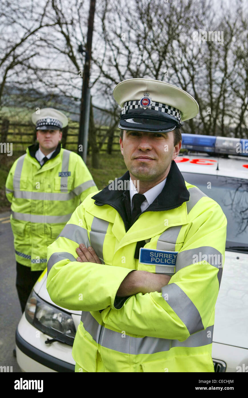 Ritratto di British funzionari di polizia stradale Foto Stock