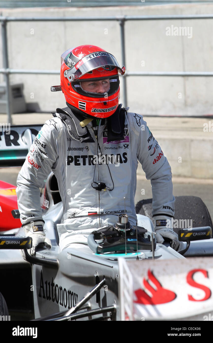 Michael Schumacher al British Formula One Grand Prix Foto Stock