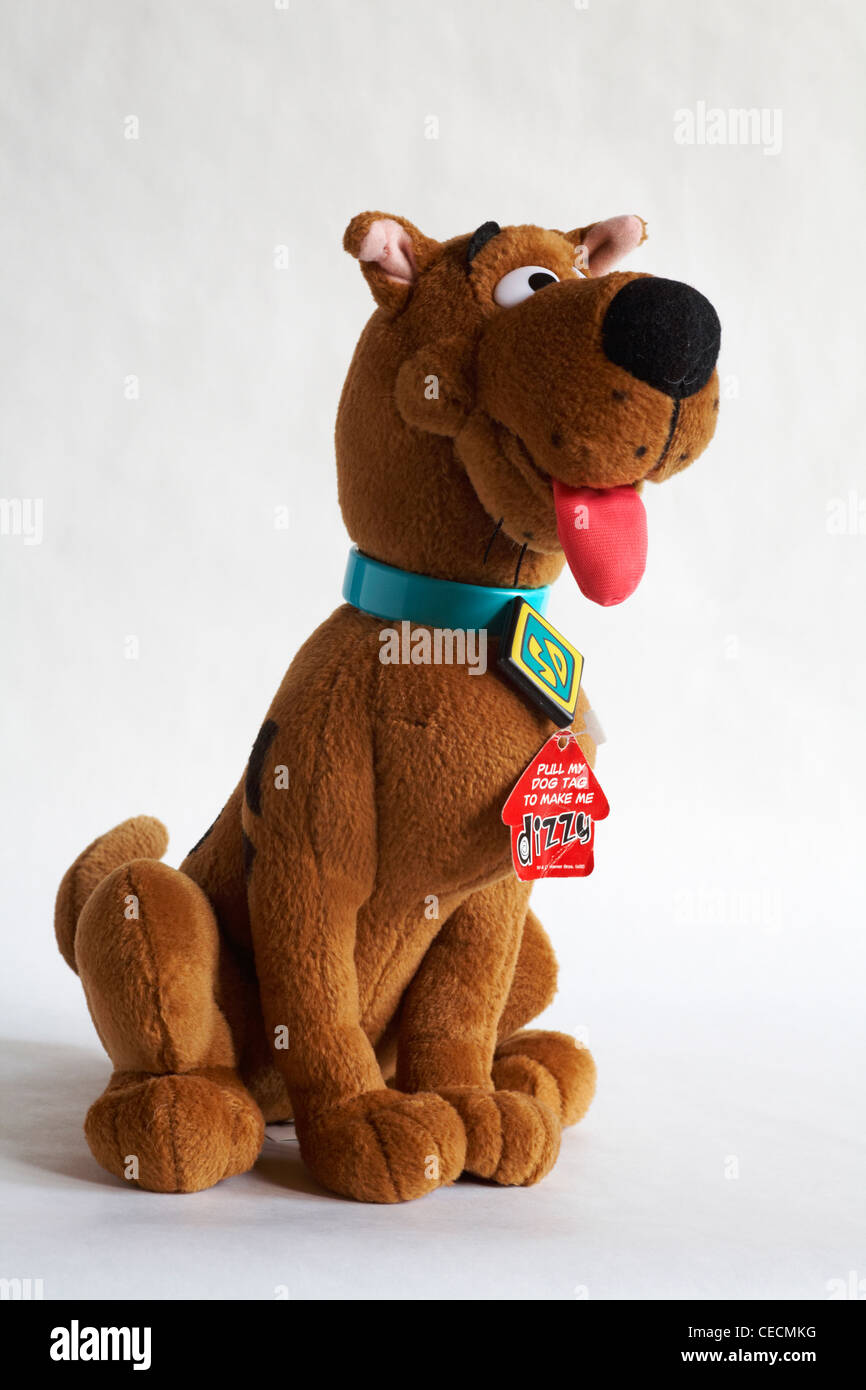 Scooby Doo cane giocattolo morbido isolati su sfondo bianco Foto Stock