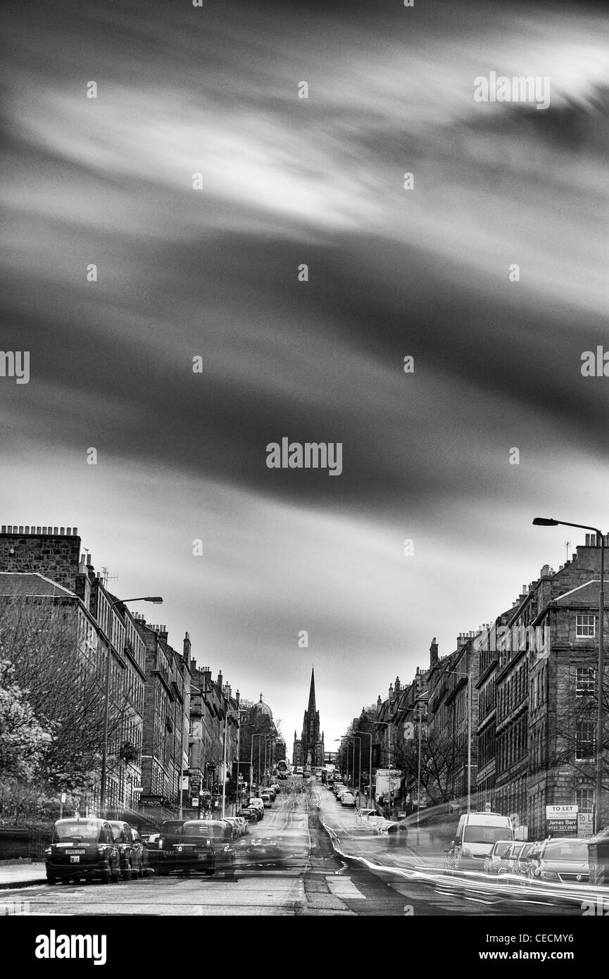 Il mozzo è visto in lontananza da Dundas Street di Edimburgo Foto Stock