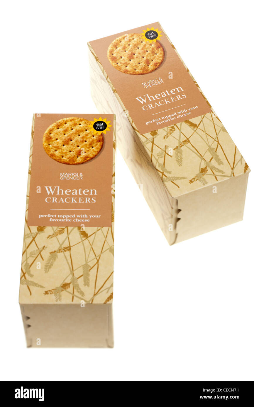 Due scatole di Marks & Spencer Wheaten cracker Foto Stock