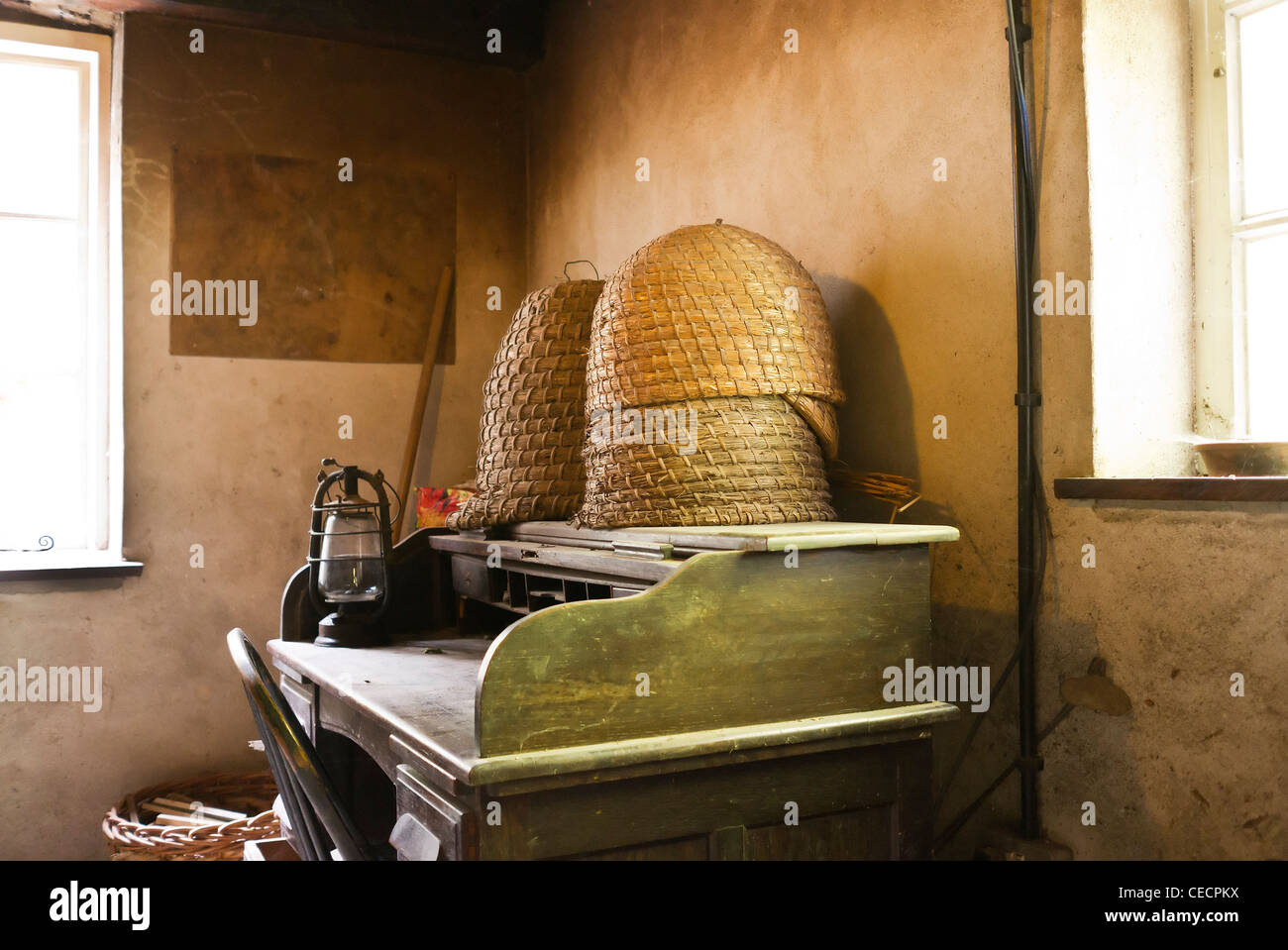 Conserve di ufficio del capo giardiniere presso il Lost Gardens of Heligan in Cornwall Regno Unito Foto Stock