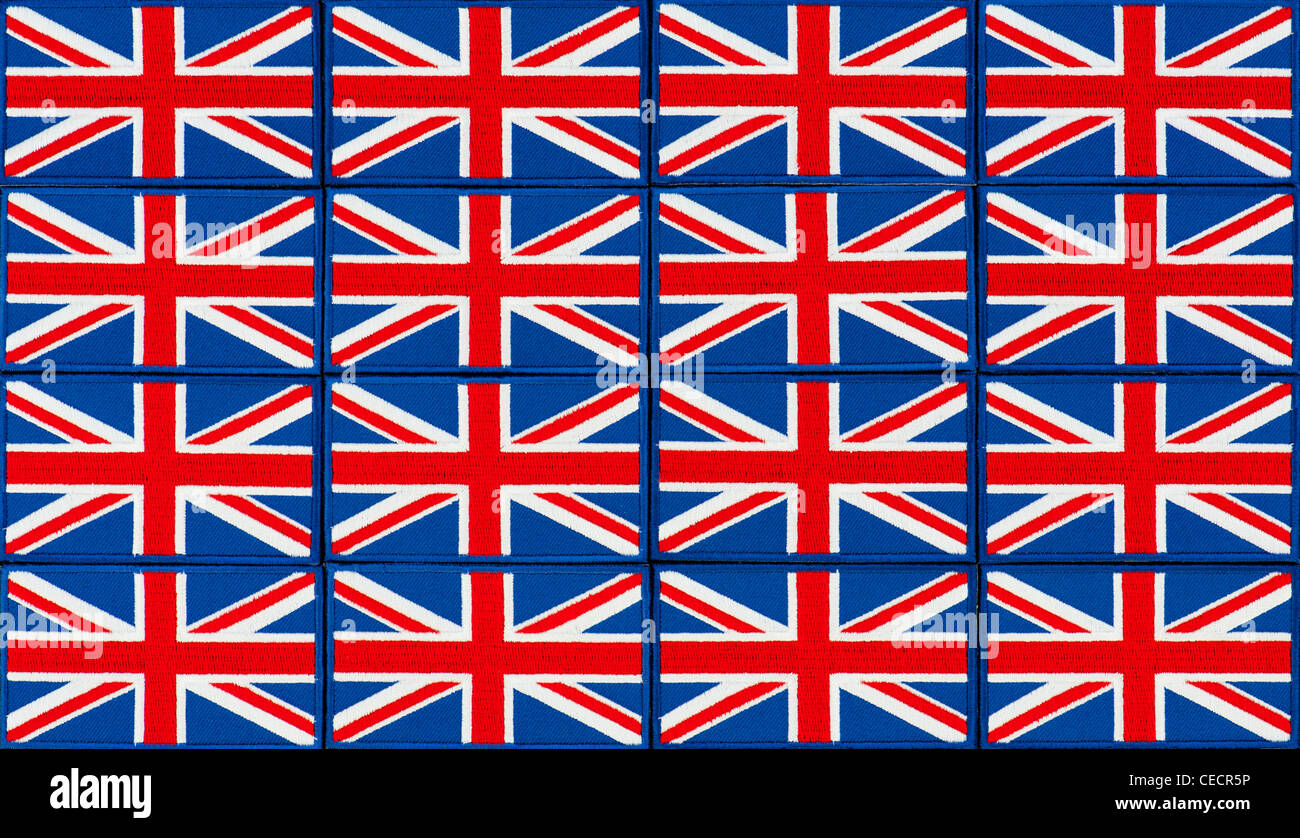 Union Jack flag patch ricamato pattern Foto Stock