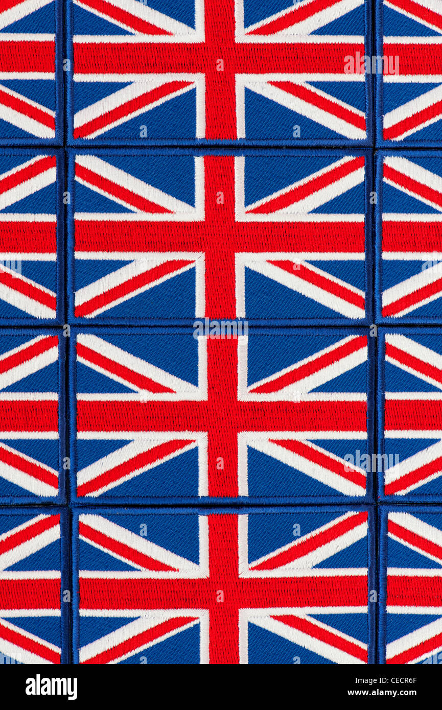 Union Jack flag patch ricamato pattern Foto Stock
