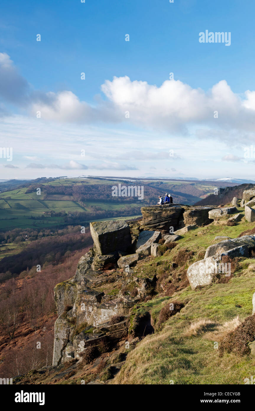 Bordo Curbar, Peak District, Derbyshire Foto Stock