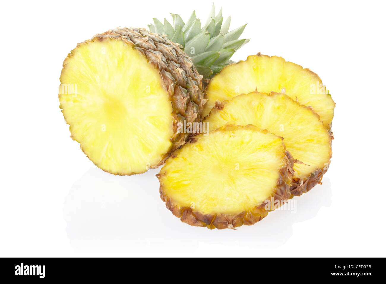 Ananas e fette Foto Stock