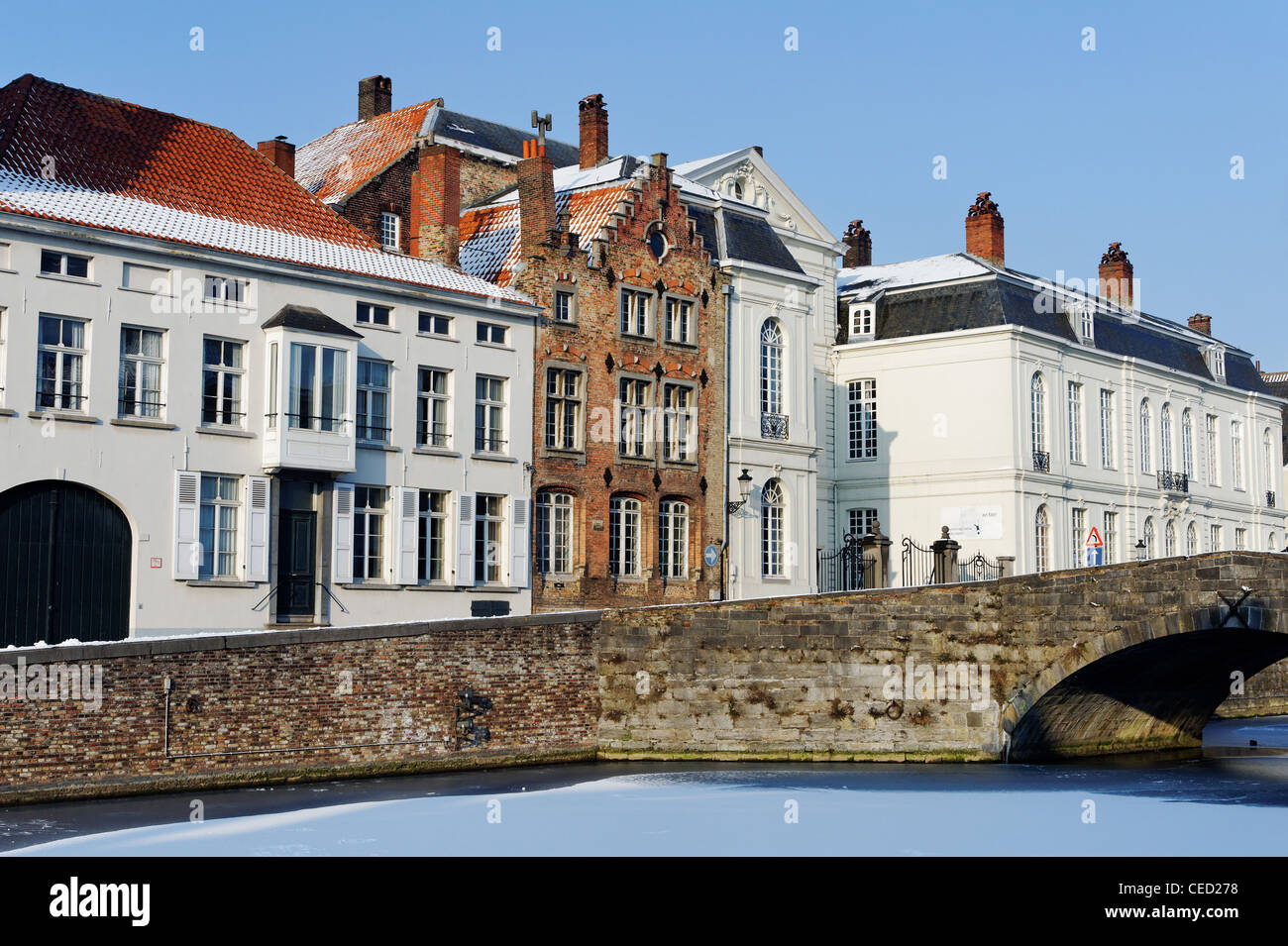 Tradizionali edifici fiamminghi - Bruges Foto Stock