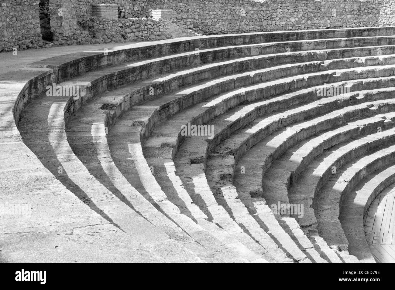 Vecchio anfiteatro nella città unesco - ohrid macedonia. balcani. Foto Stock