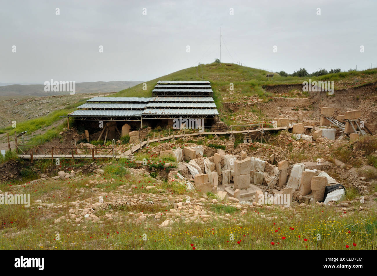 Göbekli Tepe più antichi noti umana fatta di struttura religiosa decimo milenium BC Şanlıurfa Turchia Foto Stock