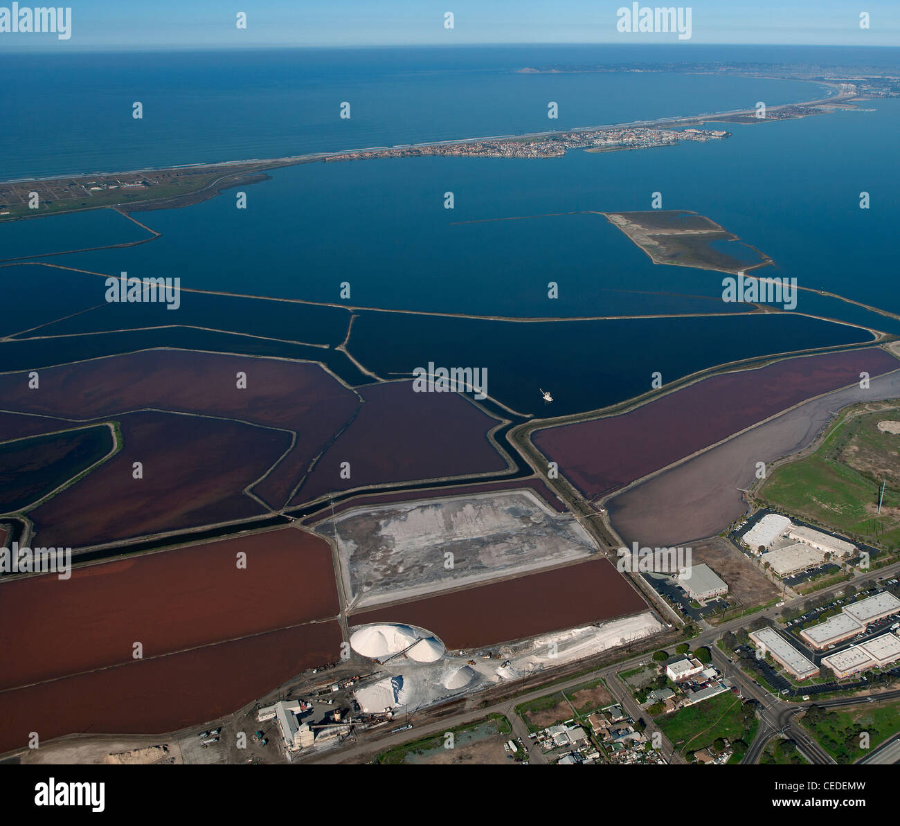 Fotografia aerea stagni di sale di Baia di San Diego, California Foto Stock