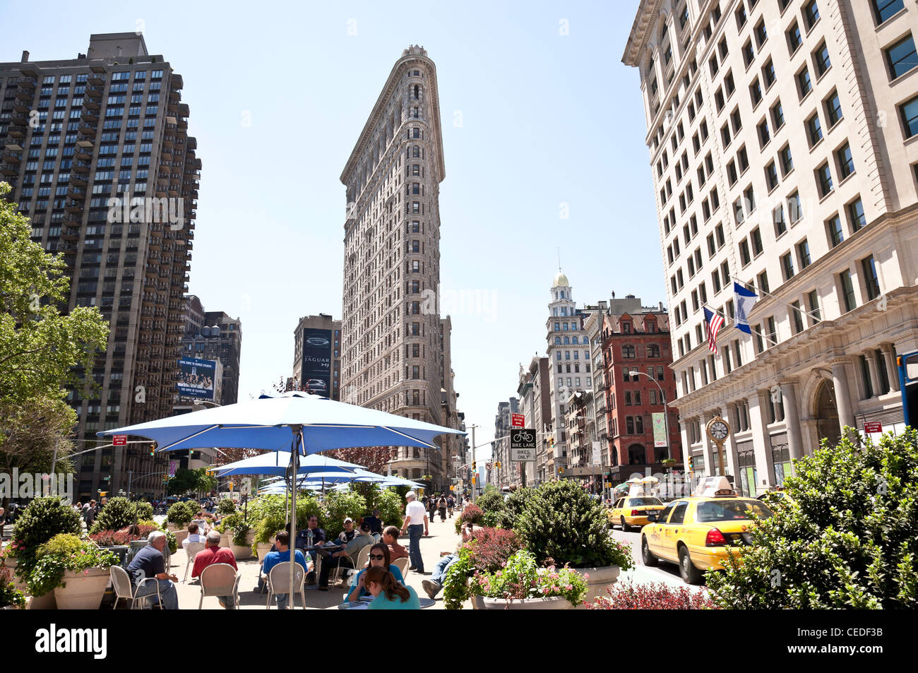 Flatiron Building a Madison Square Park, NYC Foto Stock