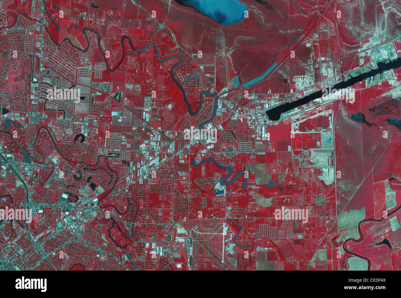 Aerei a raggi infrarossi foto mappa Brownsville Texas Foto Stock