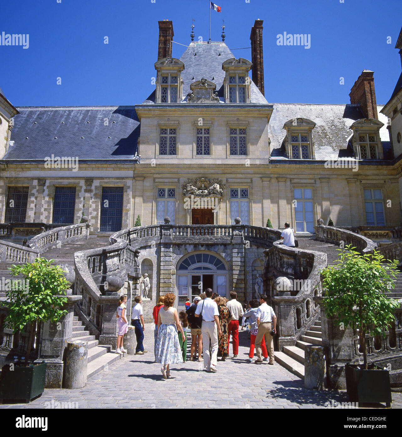 Il Palazzo di Fontainebleau, a Fontainebleau, Parigi, Île-de-France, Francia Foto Stock