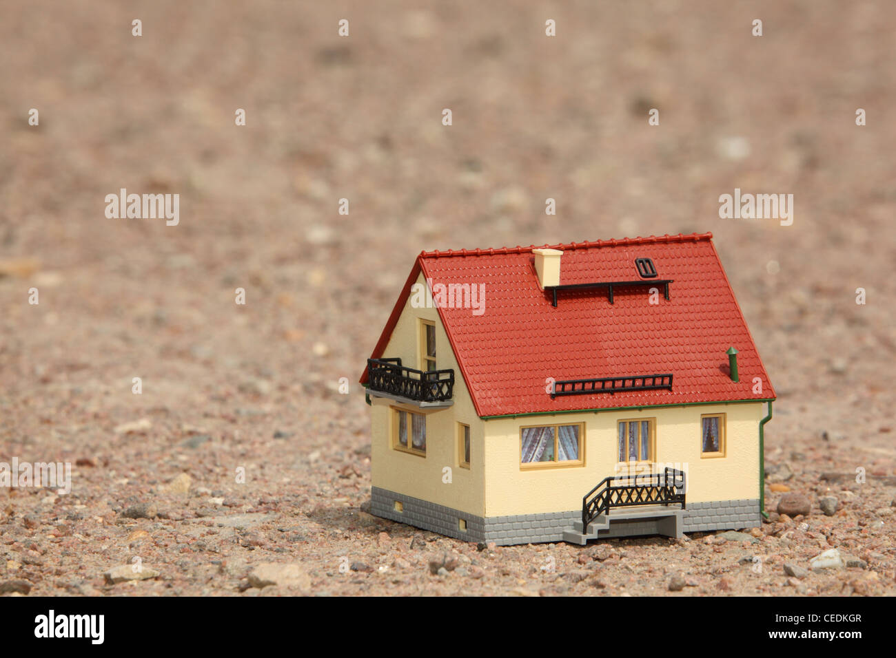 Modello di casa sulla terra Foto Stock