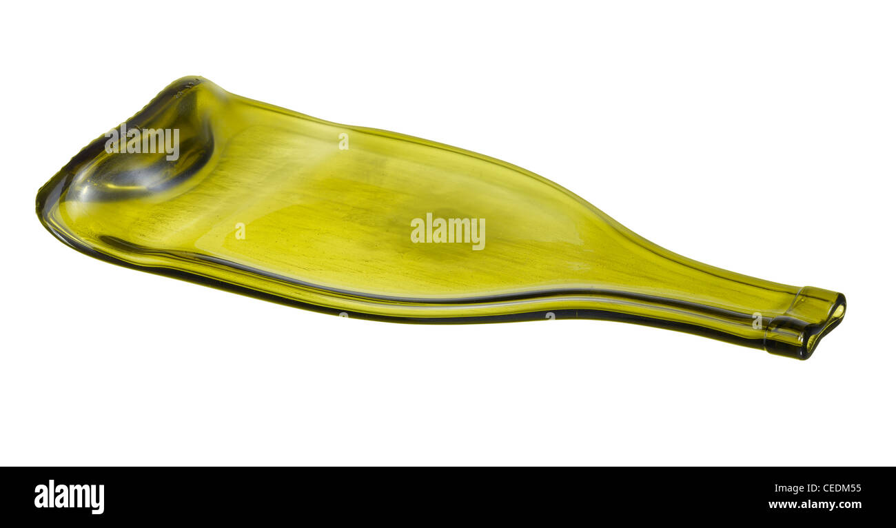 Appartamento Verde bottiglia nel retro bianco, studio shot con tracciato di ritaglio Foto Stock