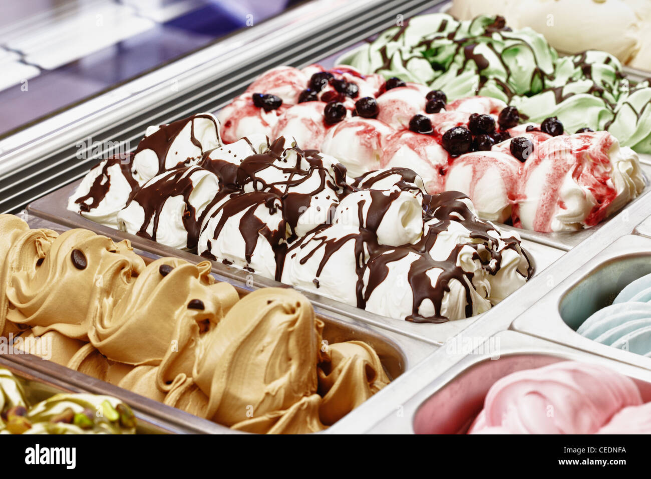 Italian Gelato Artigianale in Sorrento Italia. Foto Stock