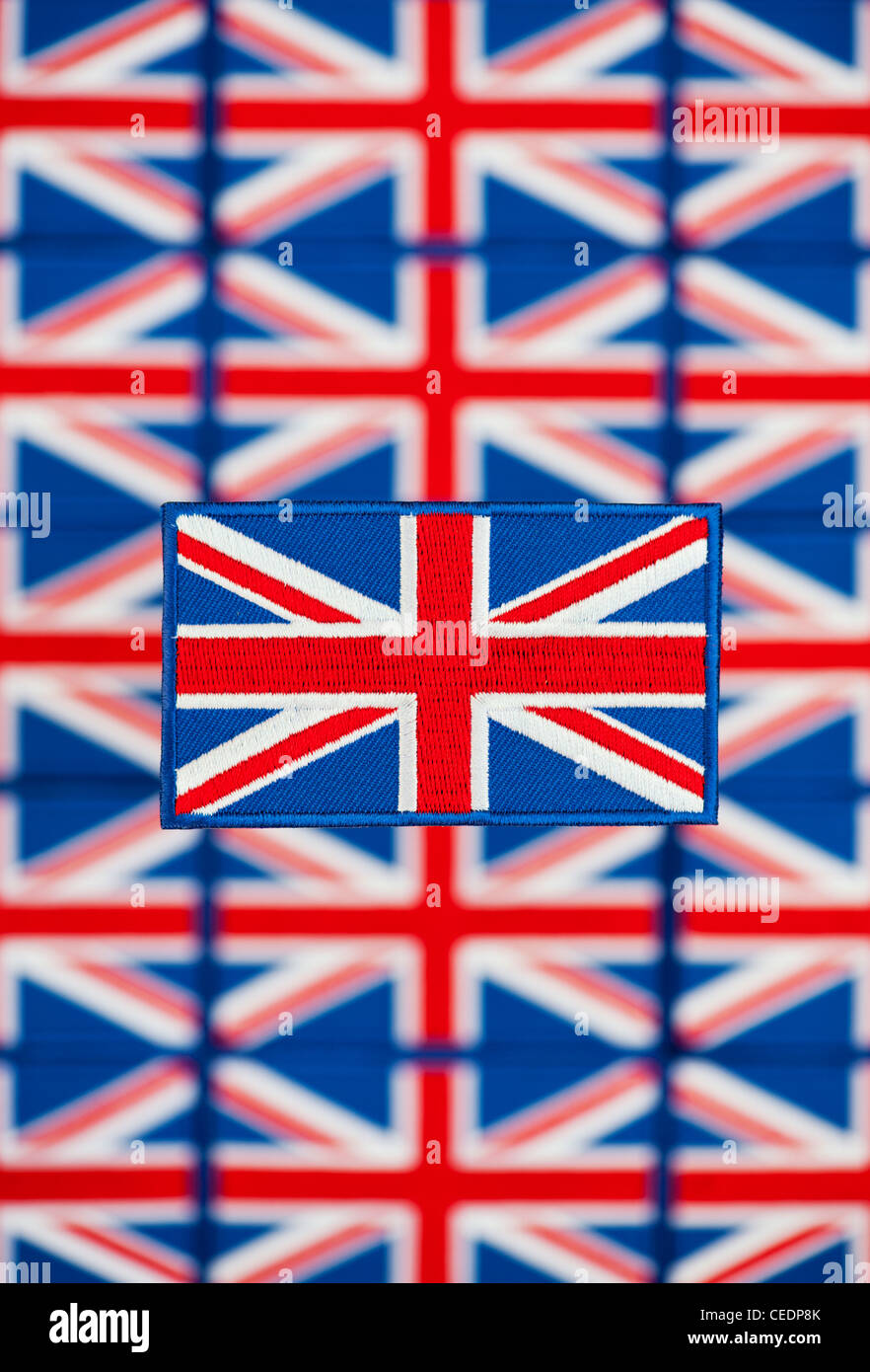 Union Jack flag patch ricamato pattern Foto Stock